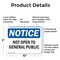 Signmission Not Open To General Public OSHA Notice Sign, Plastic, 10in W x 7in L, 2PK OS-2PACK-NS-P-710-L-15189 - alternate 6